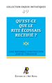 ENJEUX #49 : Qu'est-ce que le Rite Écossais Rectifié ?